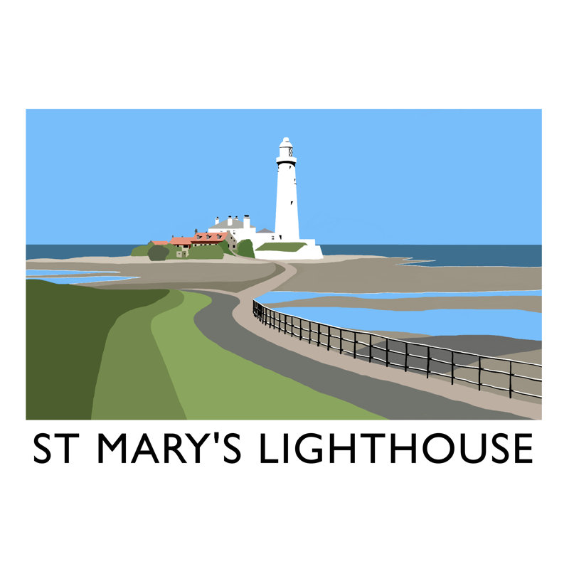 'St Marys Lighthouse' by Richard O'Neil - Print, No Frame, 30 cm H x 40 cm W x 1 cm D
