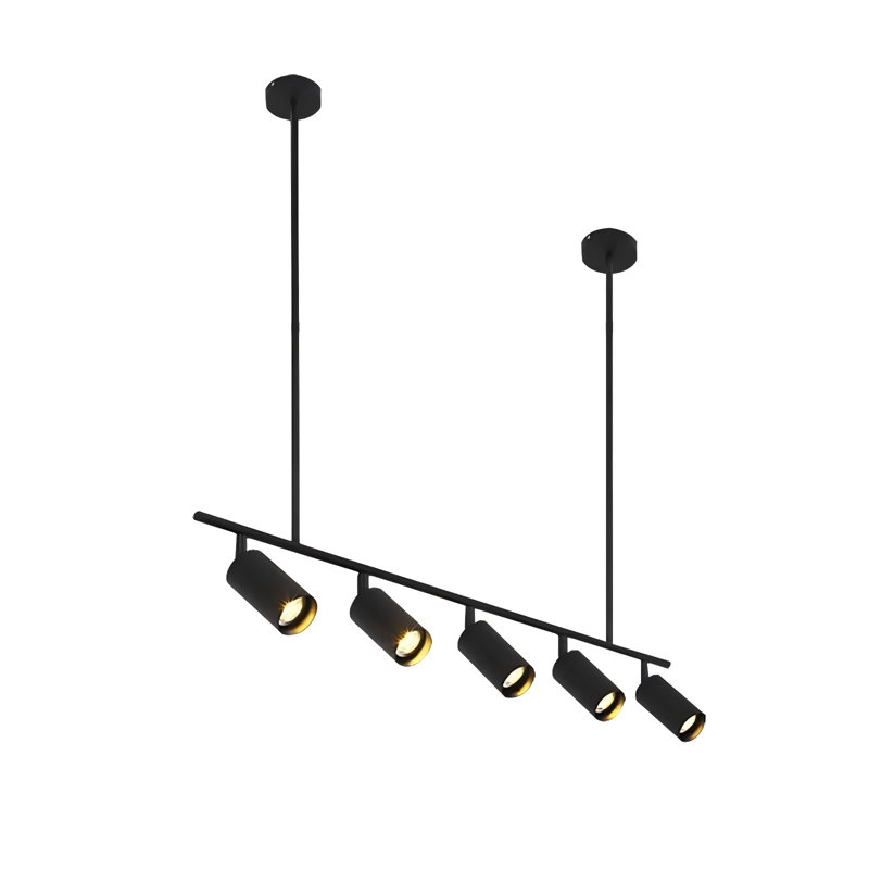 Abramson 43.31'' 5 -Light Standard Track Kit with Dimmable and Adjustable Head, Satin Black