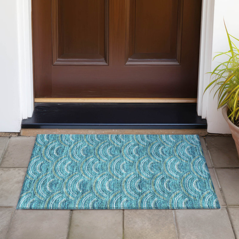 Chayden Washable Geometric Indoor / Outdoor Rug, Rectangle 1'8" x 2'6"