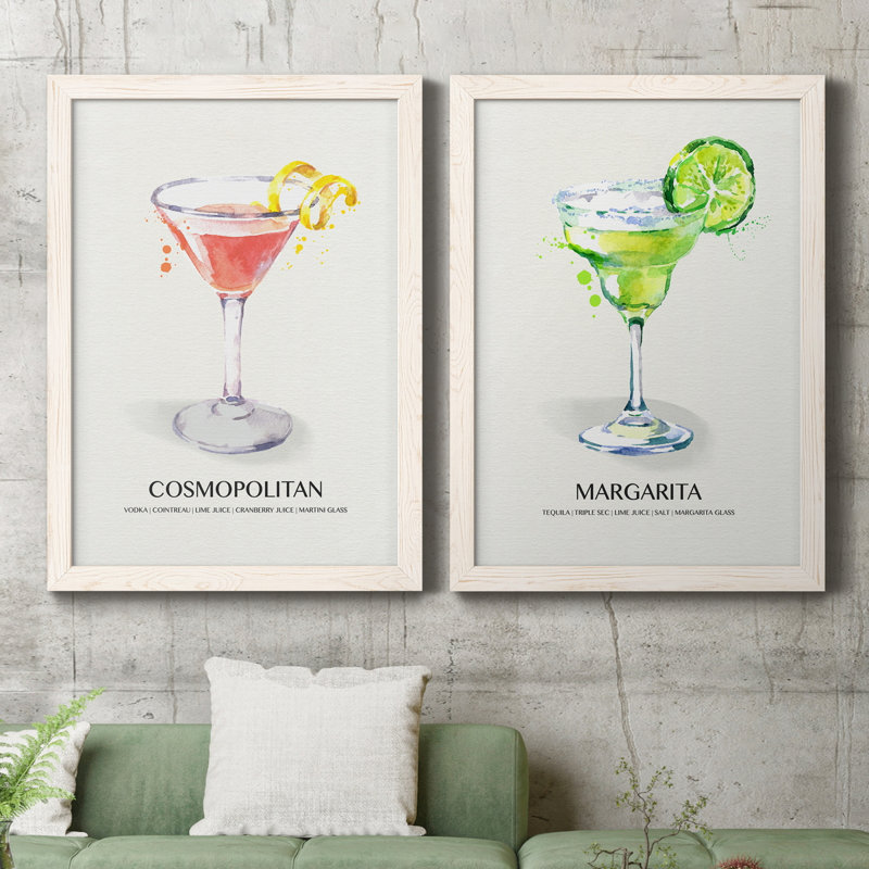 Cosmopolitan - Cadre photo 2 pièces, publicités sur toile, Cadre blanc, H 20 po x l 34 po x P 1,5 po