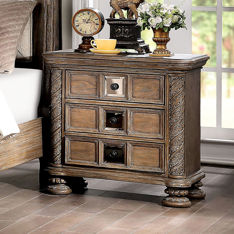 Table de chevet rustique 3 tons