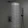 10" Square Shower Head Pressure Balanced Shower Faucet System With Handheld Spray