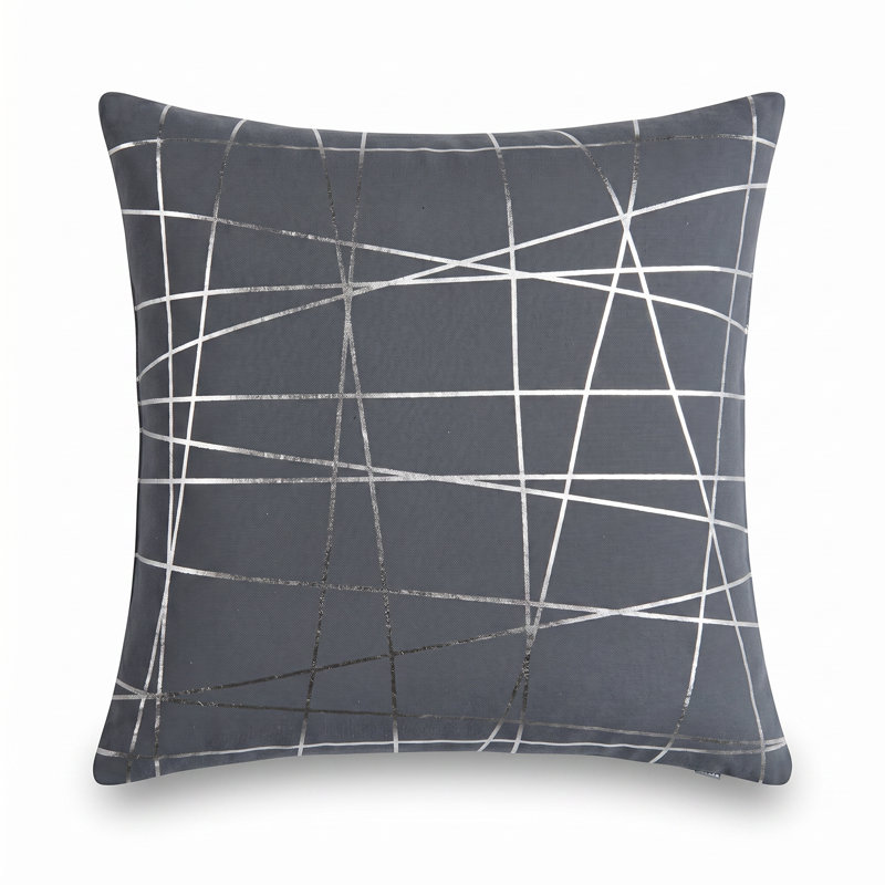 Coussin Contemporary, Gris / argent