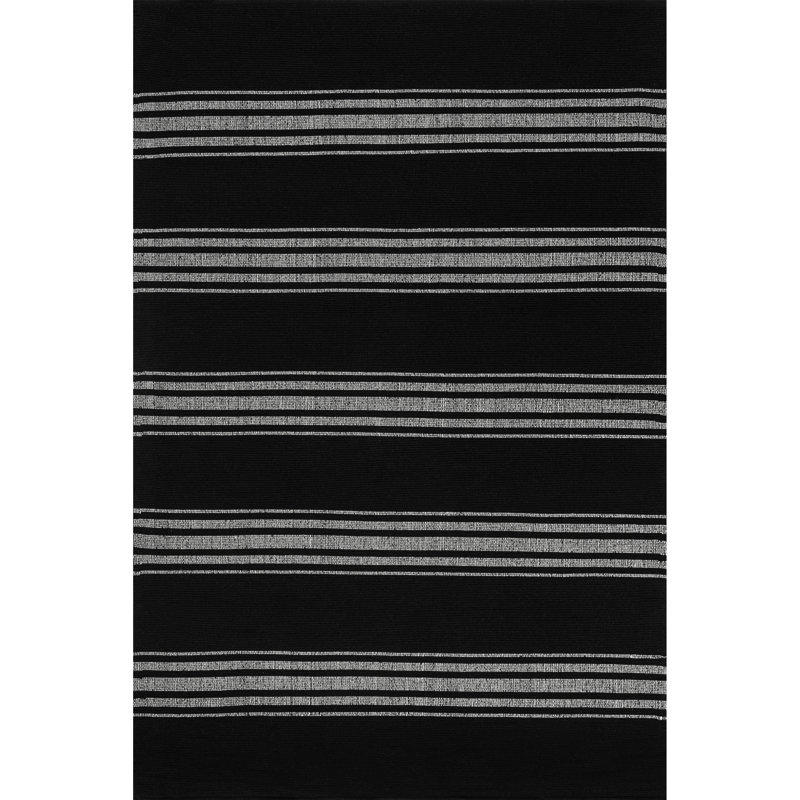 Aloizas Striped Cotton Area Rug, Rectangle 4' x 6'