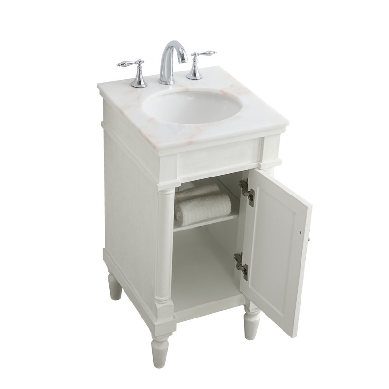 Ensemble de meuble-lavabo simple 18 po Lexington, Blanc antique, Blanc