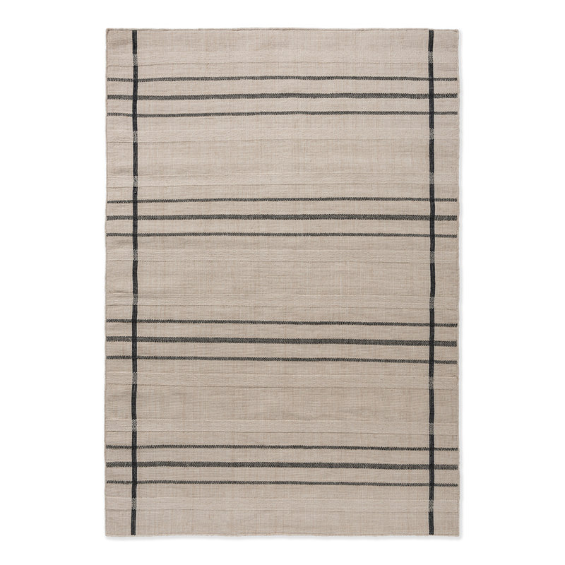 Zona Striped Area Rug in Charcoal/Beige, Rectangle 5'3" x 7'6"