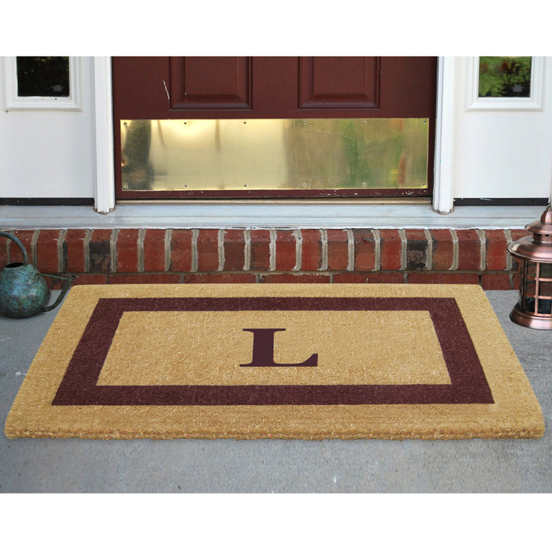 Tapis de porte antidérapant pour l'extérieur, L 22 po x L 36 po, Brun, L