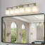Éclairage pour meuble-lavabo pour salle de bain à 6 lumières dorées, abat-jour en verre givré, lampe murale moderne, doré, pour zone-1971700004-1971700007-1971700005