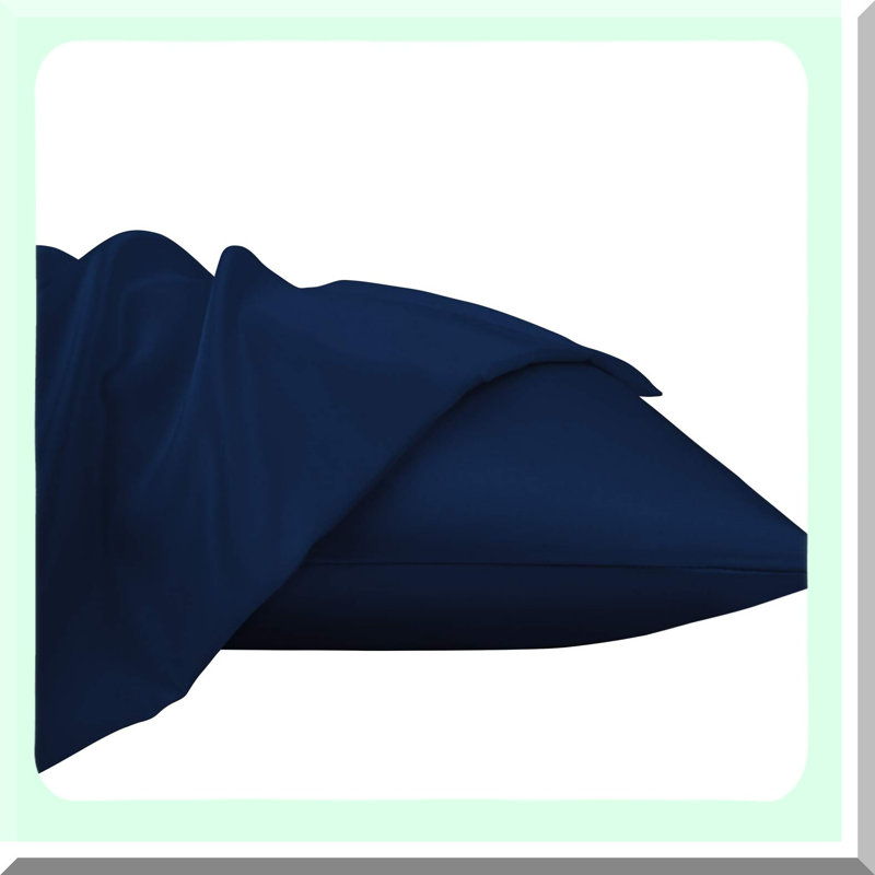 Luxury Haircare Zippered Pillowcase Set - Navy Blue, 20x36 Inches - Hidden Zipper Pillow Cases for Hair Protection - Pack of 2
