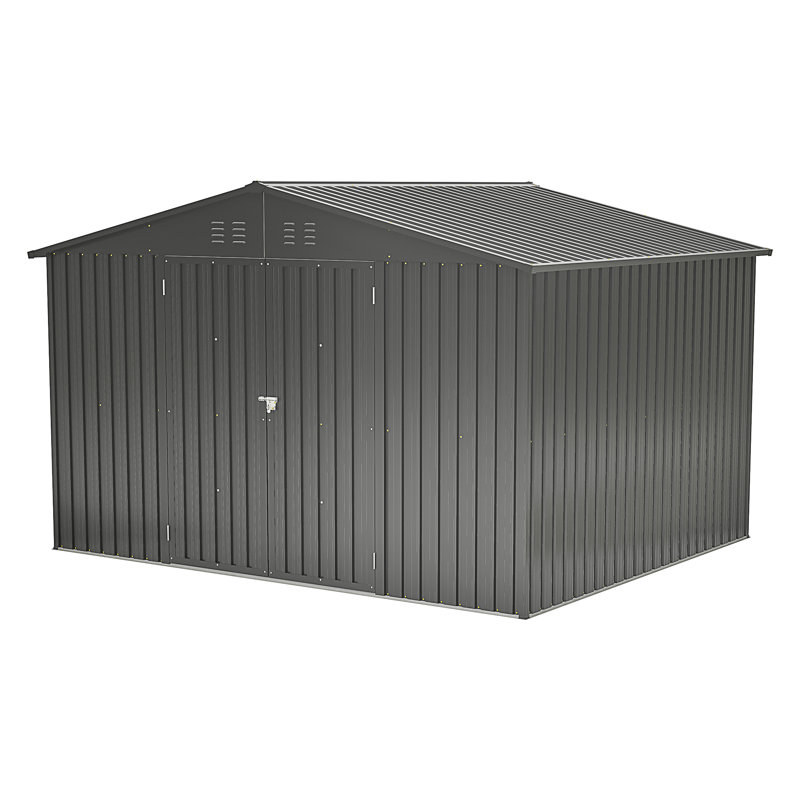 8 X 12 FT Outdoor Storage Shed, Gray, 79.27" H x 94.63" W x 146" D