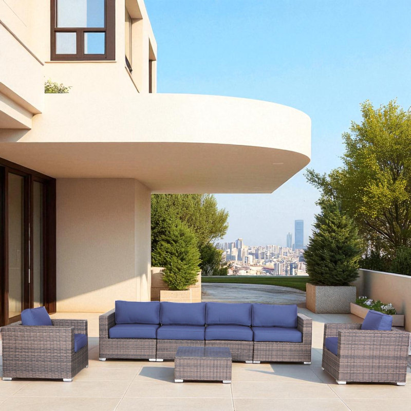Ensemble de conversation modulaire 7 pièces avec coussins Sunbrella Minnesota