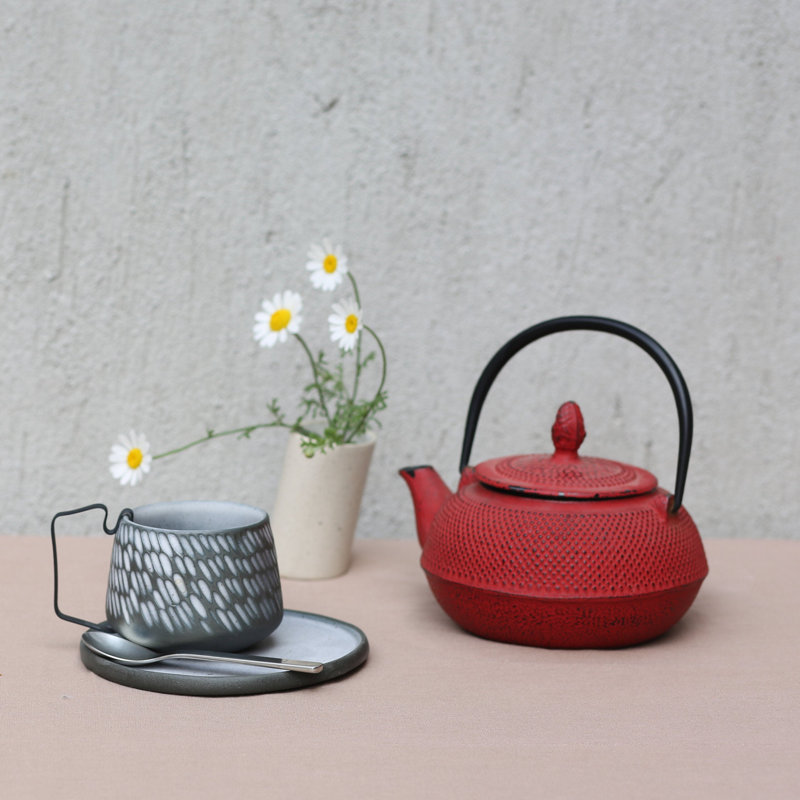  Tasse en grès fabriqué à la main avec poignée amovible Stone, Gris