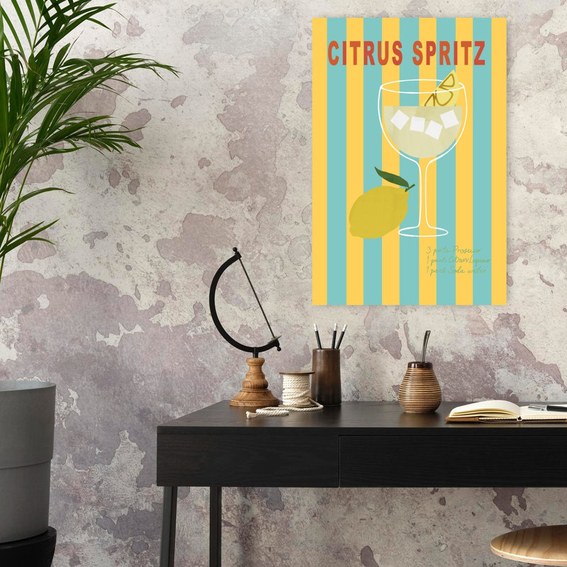 Art mural abstrait et abstrait citronnier, H 24 po x l 16 po