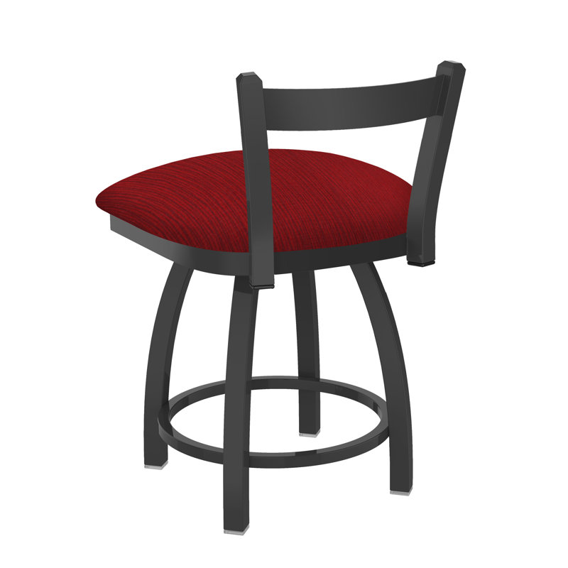 Tabouret de coiffeuse en métal Catalina, Étain, Tissu-graphique rubis