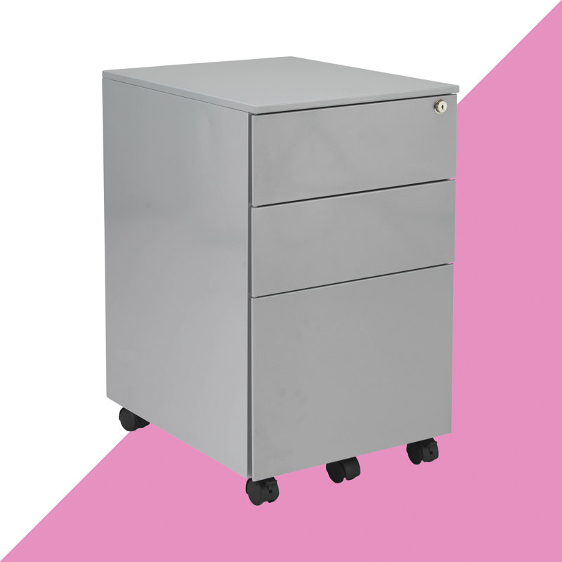 Carron 38cm Wide 3 -Drawer Mobile Steel File Cabinet