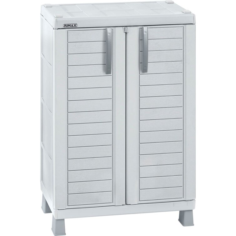Rubbermaid Plastic Freestanding Garage Cabinet in Gray (36-in W x 37-in H x  18-in D) at