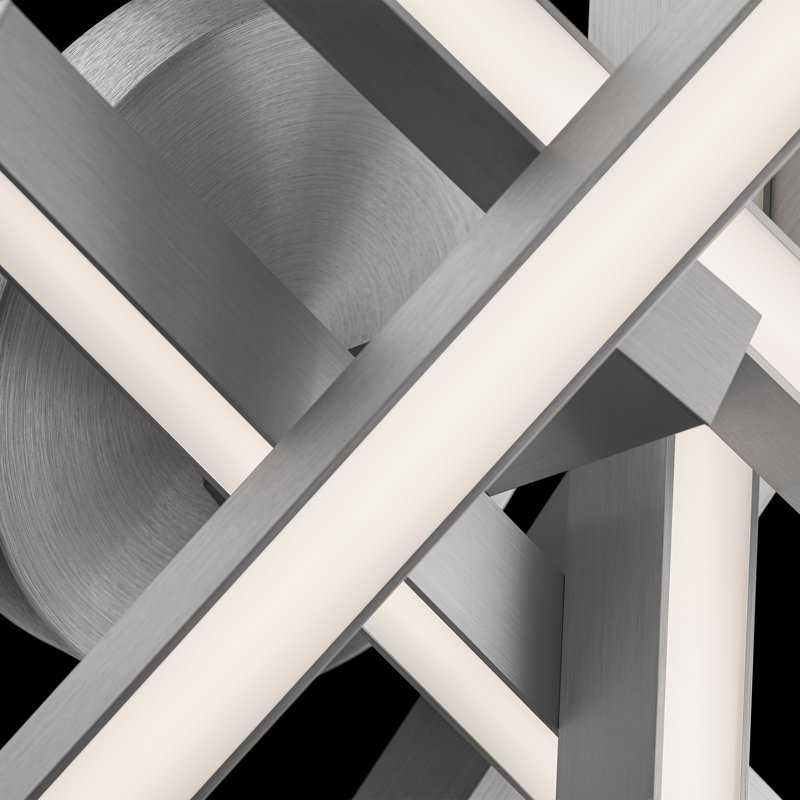 Chaos LED Dimmable Semi-Flush Mount, Brushed Aluminum
