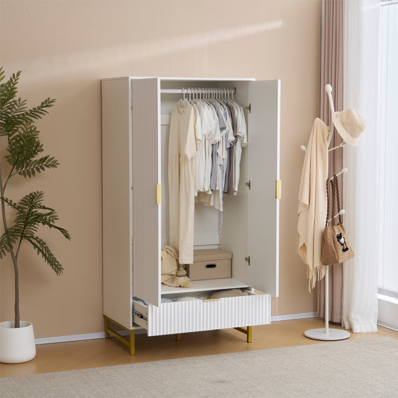 Majzara 2 Door Manufactured Wood Wardrobe, White