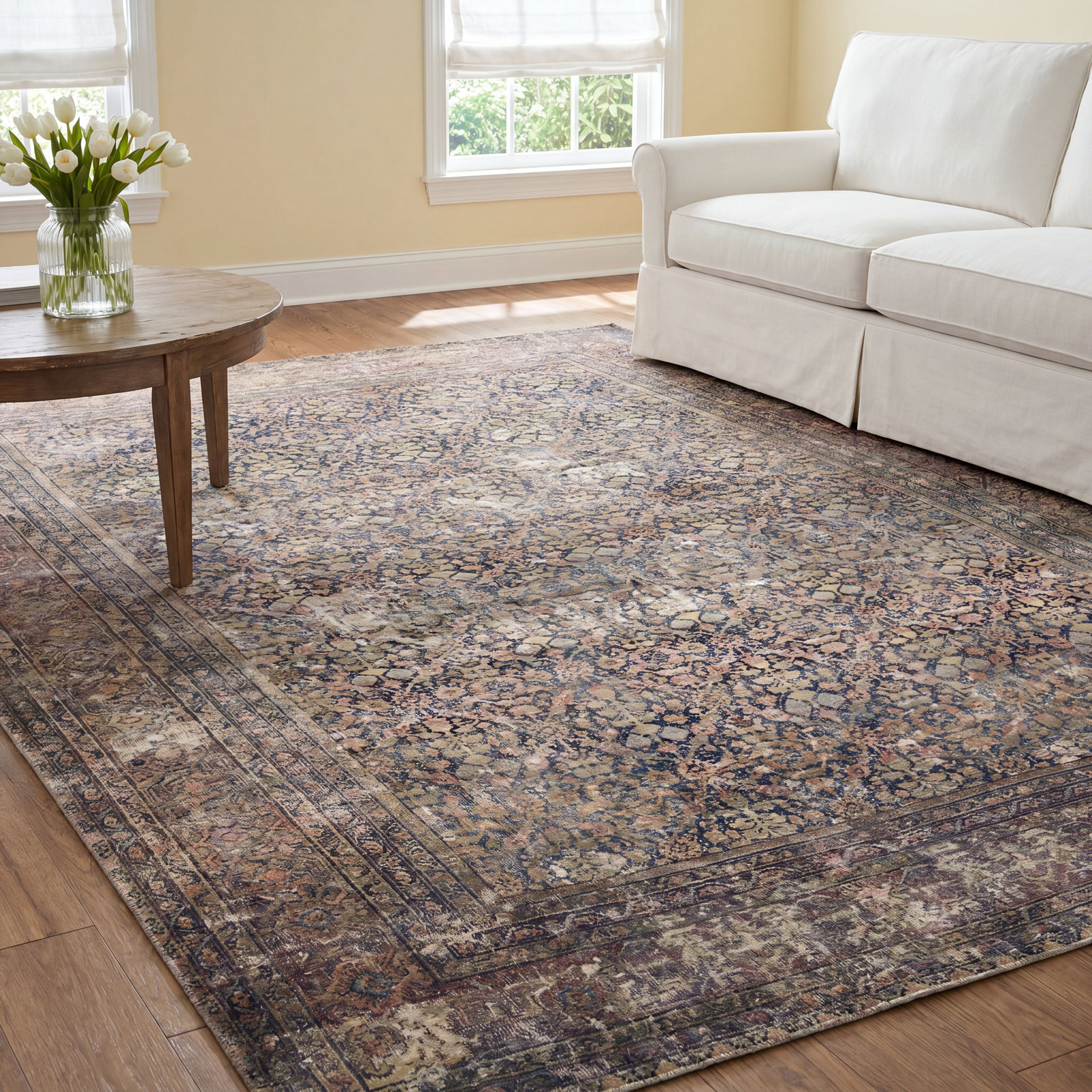 Amber Lewis x Loloi Morgan Denim Multi Oriental Rug, Rectangle 11'6" x 14'6"