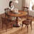 Nut-brown Round Solid Wood Dining table-119893775