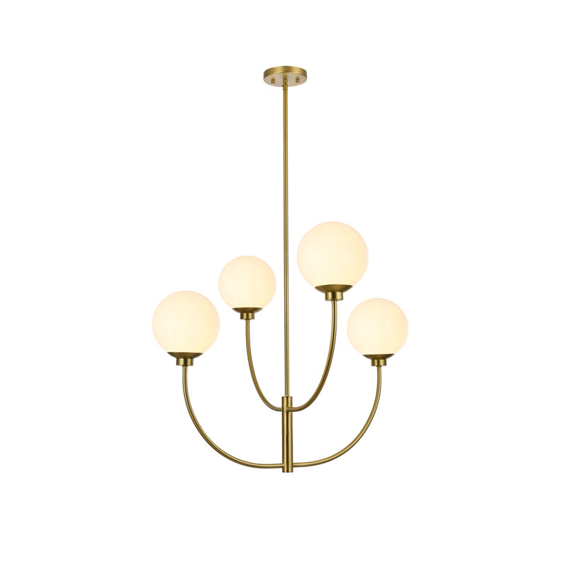 Kyle 4-Light Chandelier, Or satiné, H 25 po x l 30 po x P 30 po