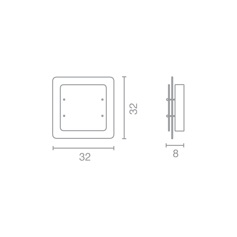 Pop-Up Glass Flush Mounted Sconce, 8 cm H x 32 cm W x 32 cm D, Orange /White