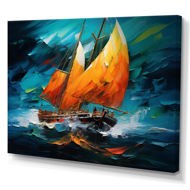 Bateau fusion maritime - impression, Toile tendue, H 24 po x l 32 po x P 1 po