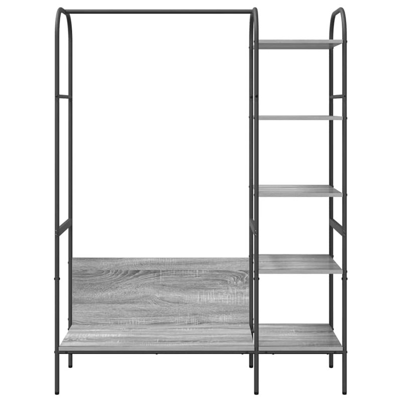 Clothes Rack With Shelf 120 X 44 X 160 Cm Engineered Wood, Grey