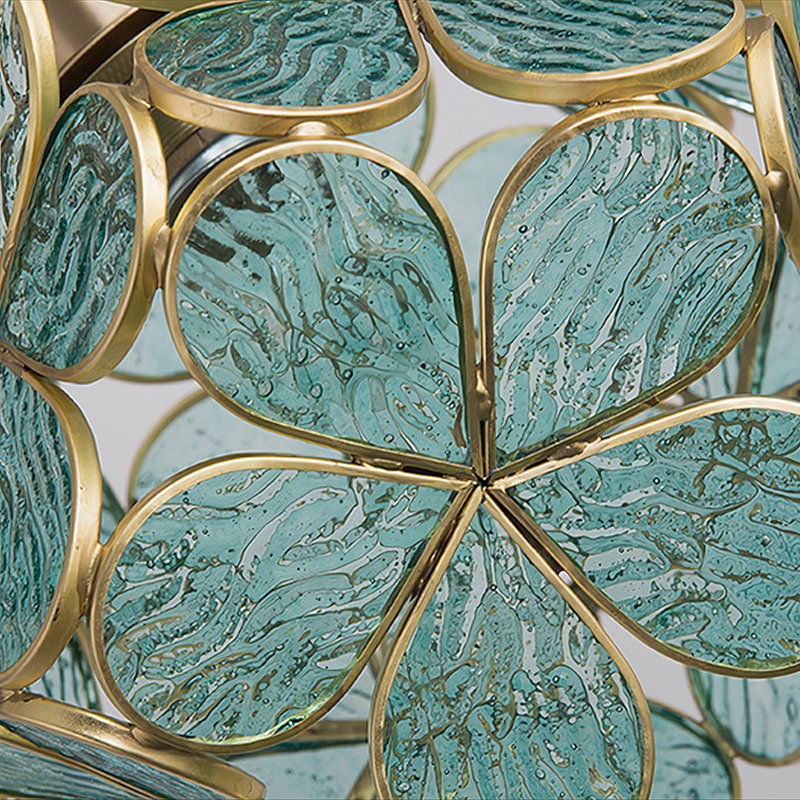 Hamiel - Light Brushed Brass Novelty Pendant, Blue