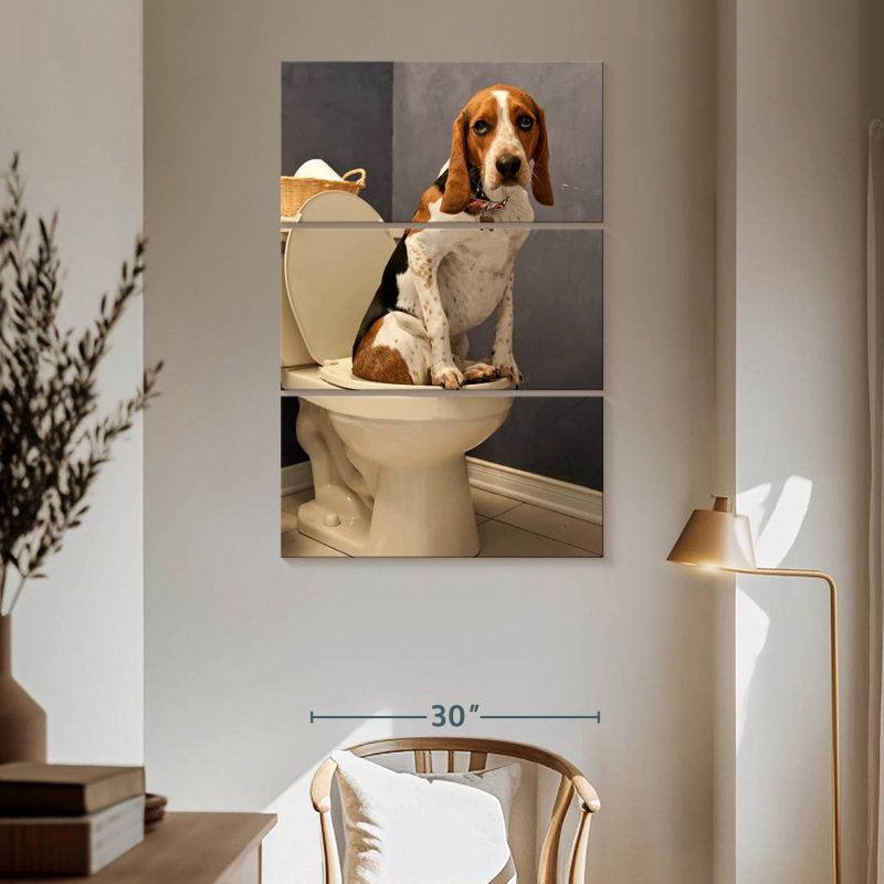 Ketti Hound Toilet Time, 65" H x 42" W