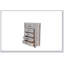 Armoire de rangement rustique gris clair à 5 tiroirs, en bois massif durable, parfaite pour les chambres élégantes et organisées