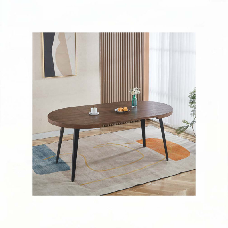 Table de salle à manger extensible, Noyer / noir