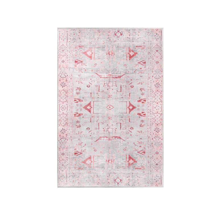 Boho Geometric Distressed Indoor Area Rug or Runner
