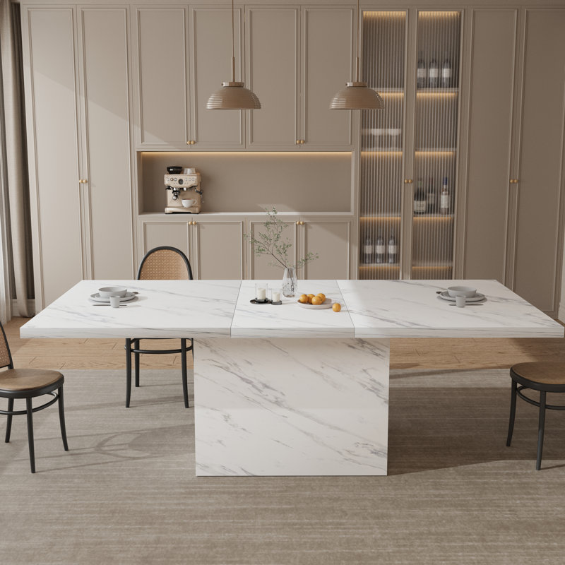 Table de salle à manger Eclat, Blanc, 29.92" H x 78.74" L x 36.22" W