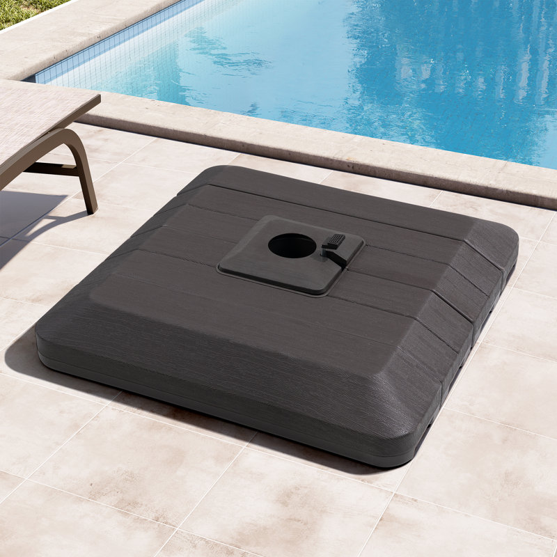 Shabila 350 Lb. Base de parasol autoportante en plastique / acrylique, Brun