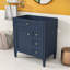 Armoire de meuble-lavabo de salle de bain sans lavabo supérieur, avec 2 tiroirs, tiroir coulissant et organisateur de porte d'armoire-124401678