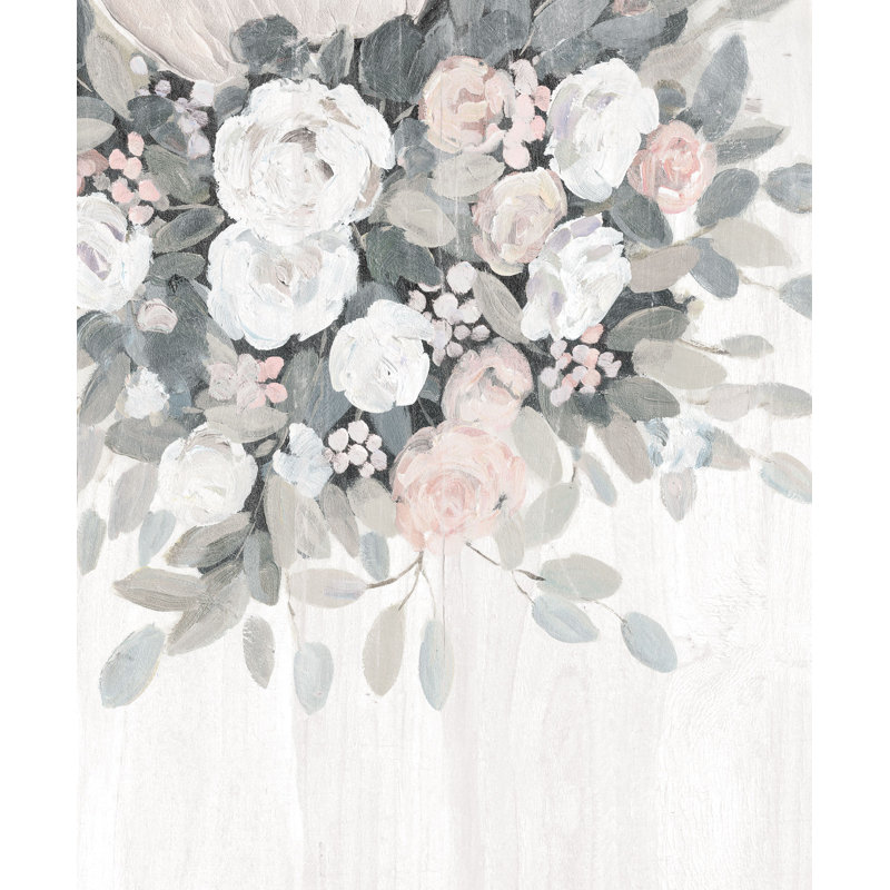 Fleurs pendantes de couleur neutre, reproduction d’art sur toile, H 12 po x l 8 po
