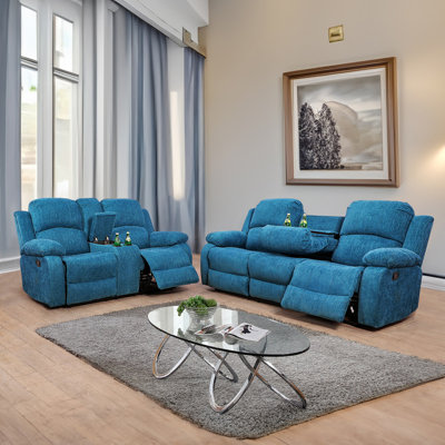 Canterbury Living Room Sofa & Loveseat Recliner Set