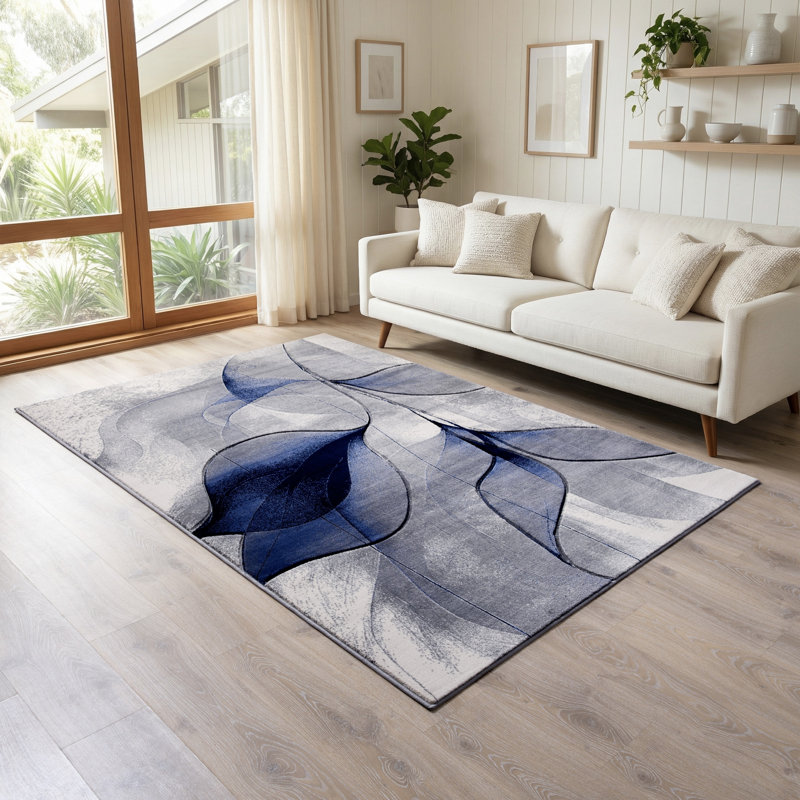 Alexia Collection Abstract Patterned Modern & Contemporary Area Rug, 6'9 X 9'6