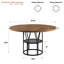 Round Metal Base Dining Table-1950472944
