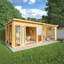 23ft x 10ft Studio Pent Log Cabin With Slatted Area With UPVC Windows & Doors (44mm)-105863347
