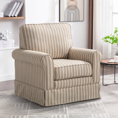 Fauteuil d'appoint pivotant à rayures 33 po Kandyn