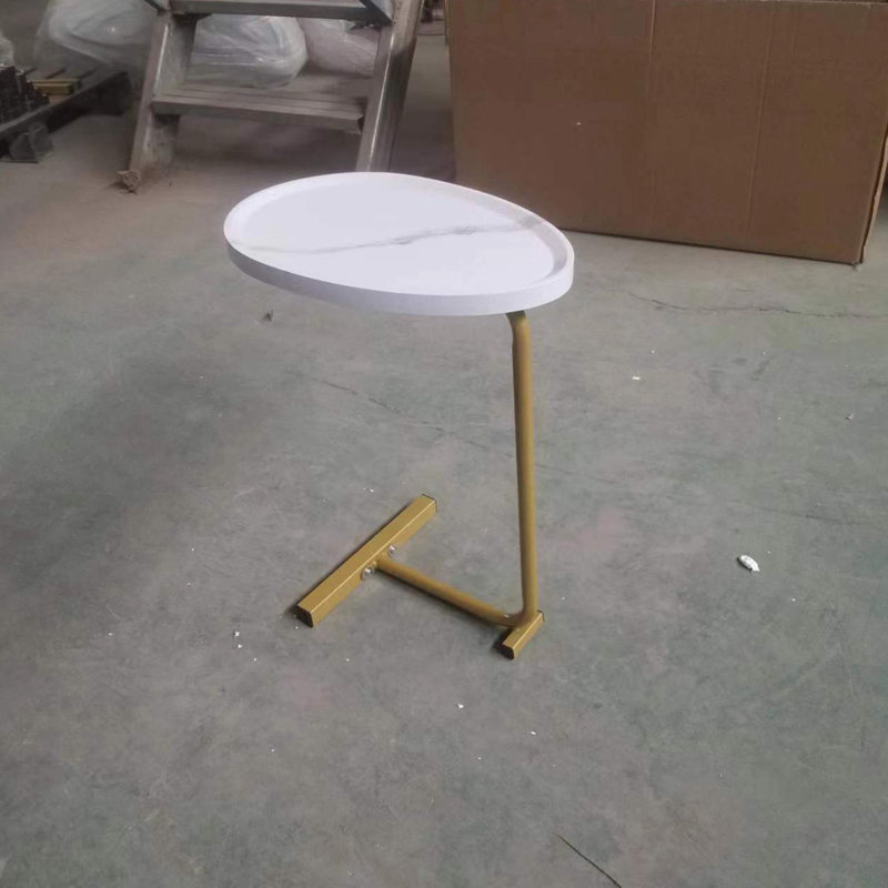 2 pièces, table d'appoint en forme de C, petit canapé pour petits espaces, salon, chambre à coucher, Doré, Blanc