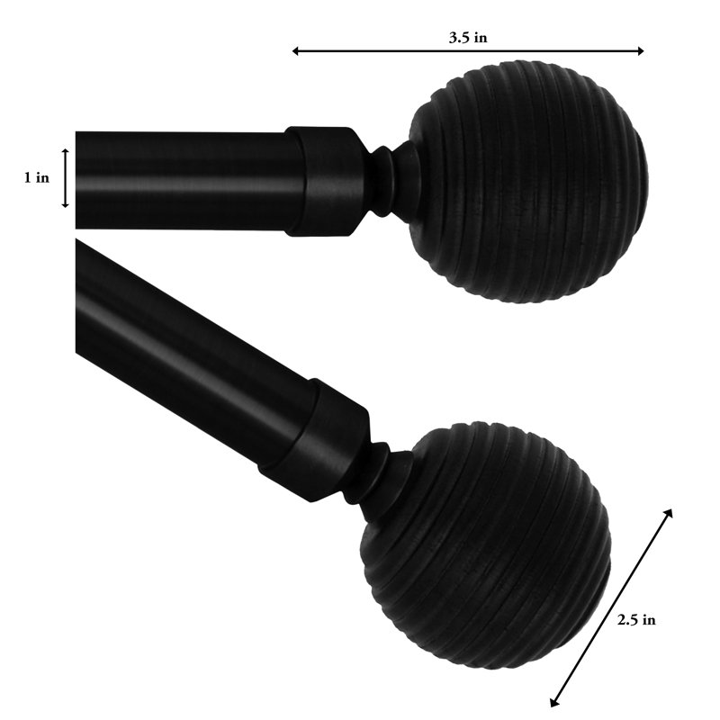 Tringle à rideaux simple réglable Petina, 36" - 66"
