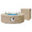 42-Inch Round Concrete Propane Fire Pit Table with Tank Cover and Wind Guard,Beige-511249484