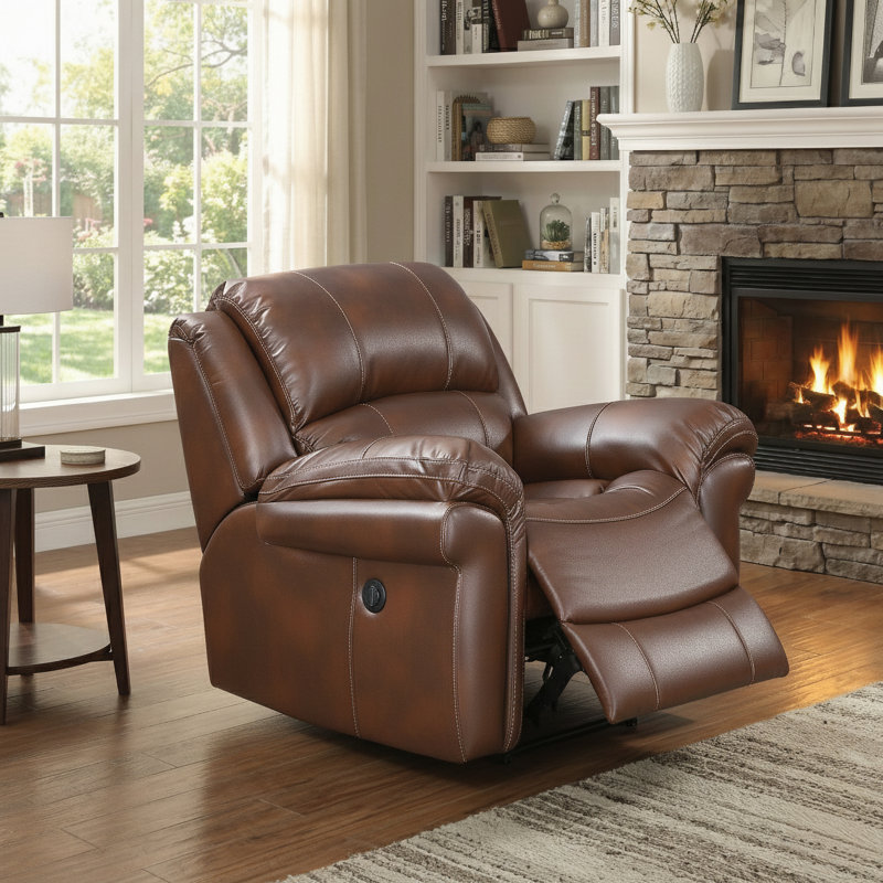 Arles 110cm Wide Standard Recliner, Tan, Power