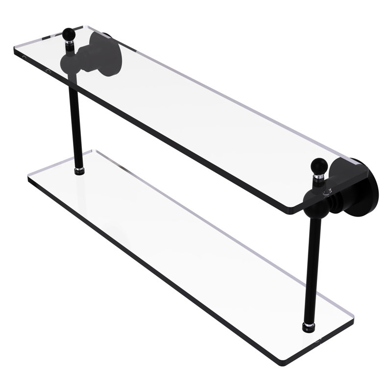Lera 2 Piece Tiered Shelf, 22" W x 12" H, Matte Black