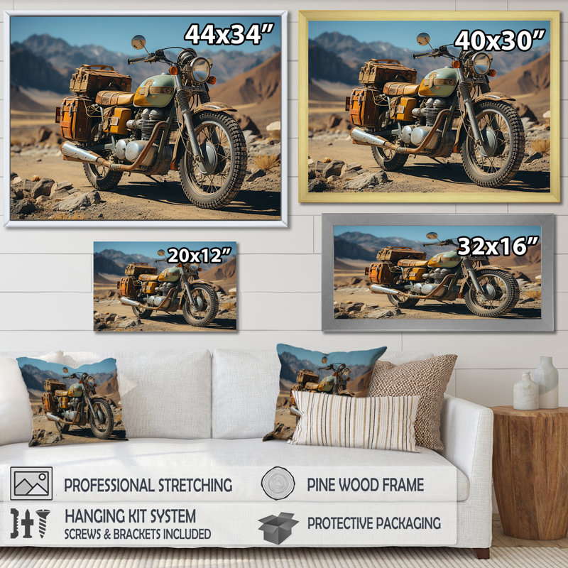 «Rustic Adventure», art mural sur toile, Cadre flottant doré, H 34 po x l 44 po x P 1,5 po