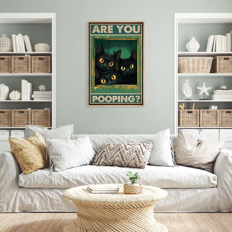 Holcman «Black Cats Are You Pooping», H 36 po x l 24 po x P 1,25 po
