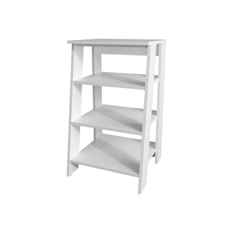 Tablette de salle de bain autoportante blanche Classy avec 4 tablettes pour rangement ordonné, Naturel